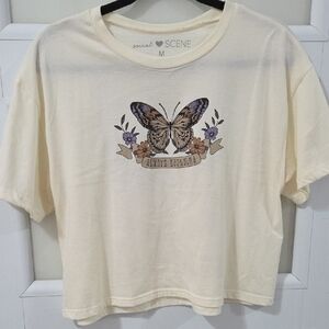 Butterfly Graphic Cream T-Shirt